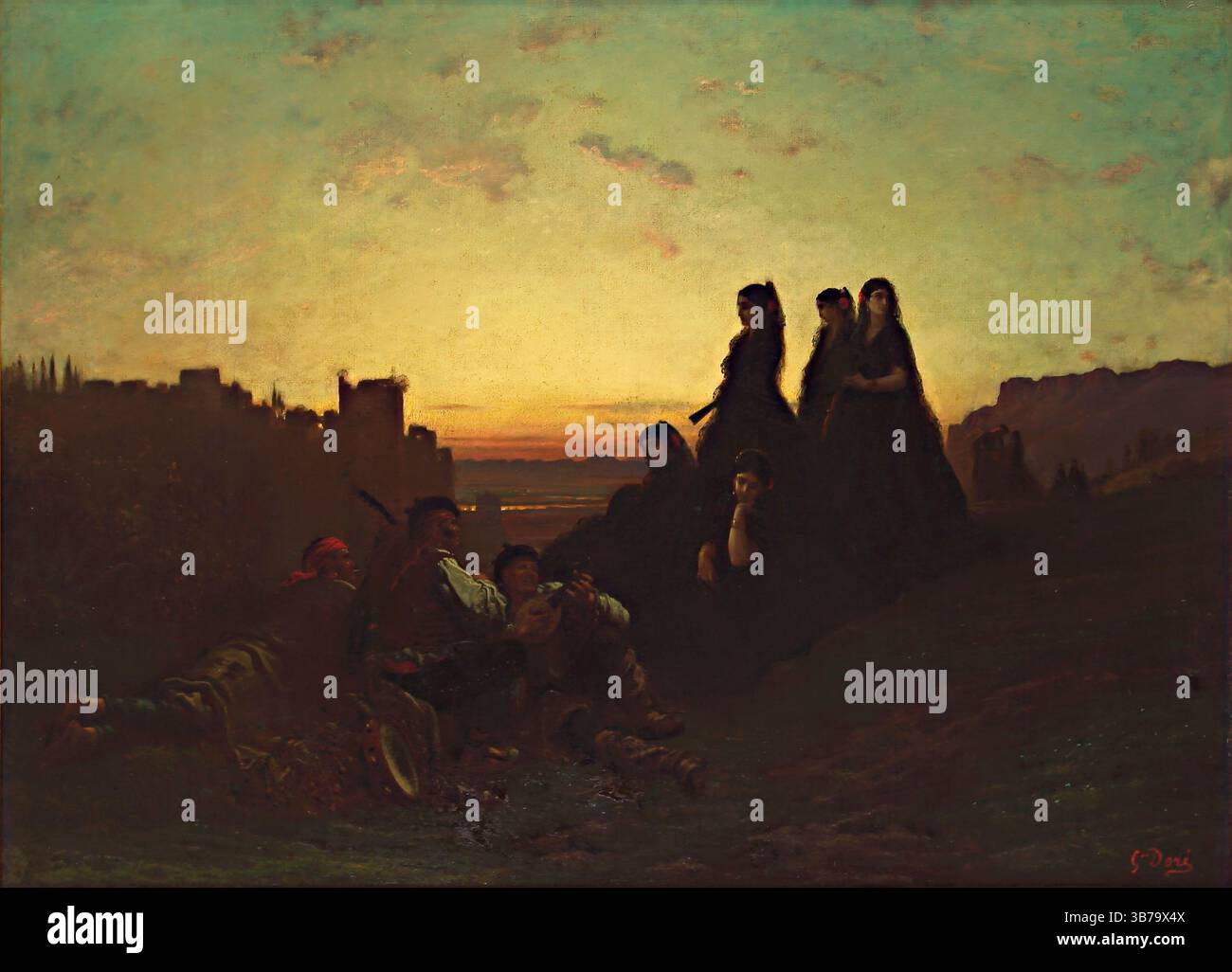 La Serenade. Musée : Museo de Arte de Ponce. Auteur : GUSTAVE DORE. Banque D'Images