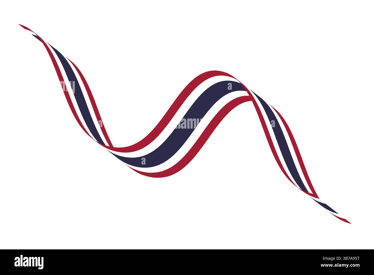 Drapeau de Thaïlande. Illustration vectorielle numérique drapeau de Thaïlande. Le ruban de drapeau de Thaïlande. Drapeau flottant. Illustration de Vecteur