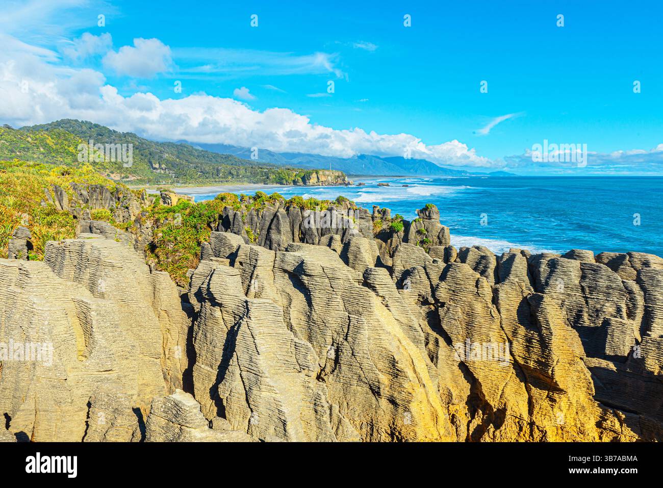 Pancake Rocks, Punakaiki, île du Sud, Nouvelle-Zélande Banque D'Images