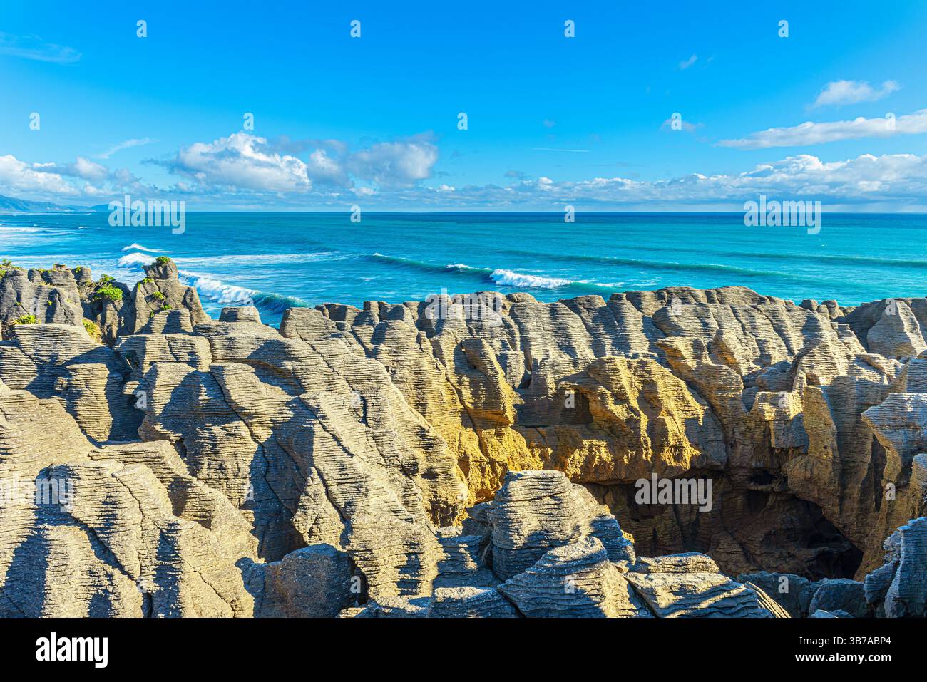Pancake Rocks, Punakaiki, île du Sud, Nouvelle-Zélande Banque D'Images
