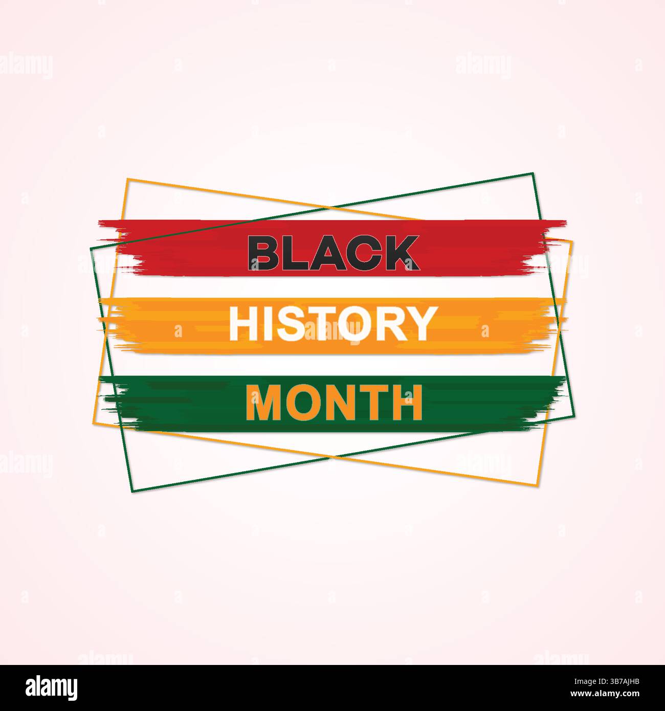 Bannière du mois de l'histoire noire avec des coups de pinceau de couleurs panafricaines Illustration de Vecteur