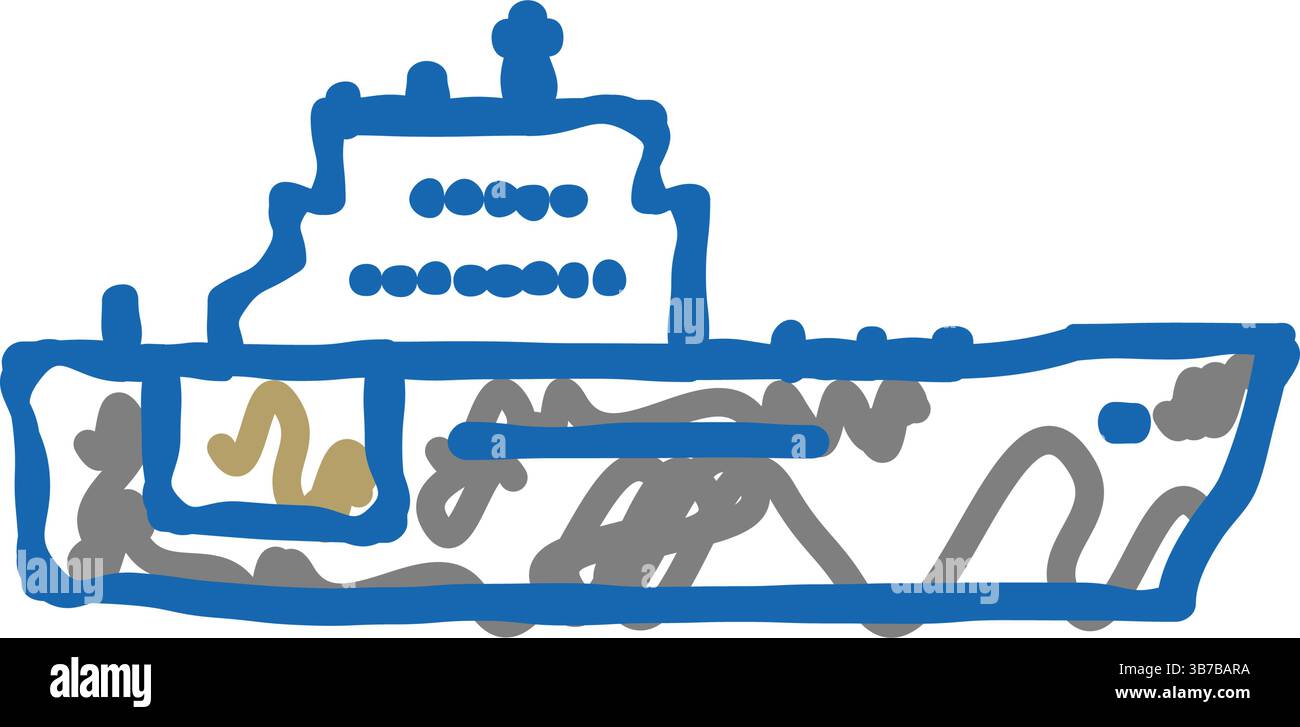 icône de bateau marine doodle illustration Illustration de Vecteur