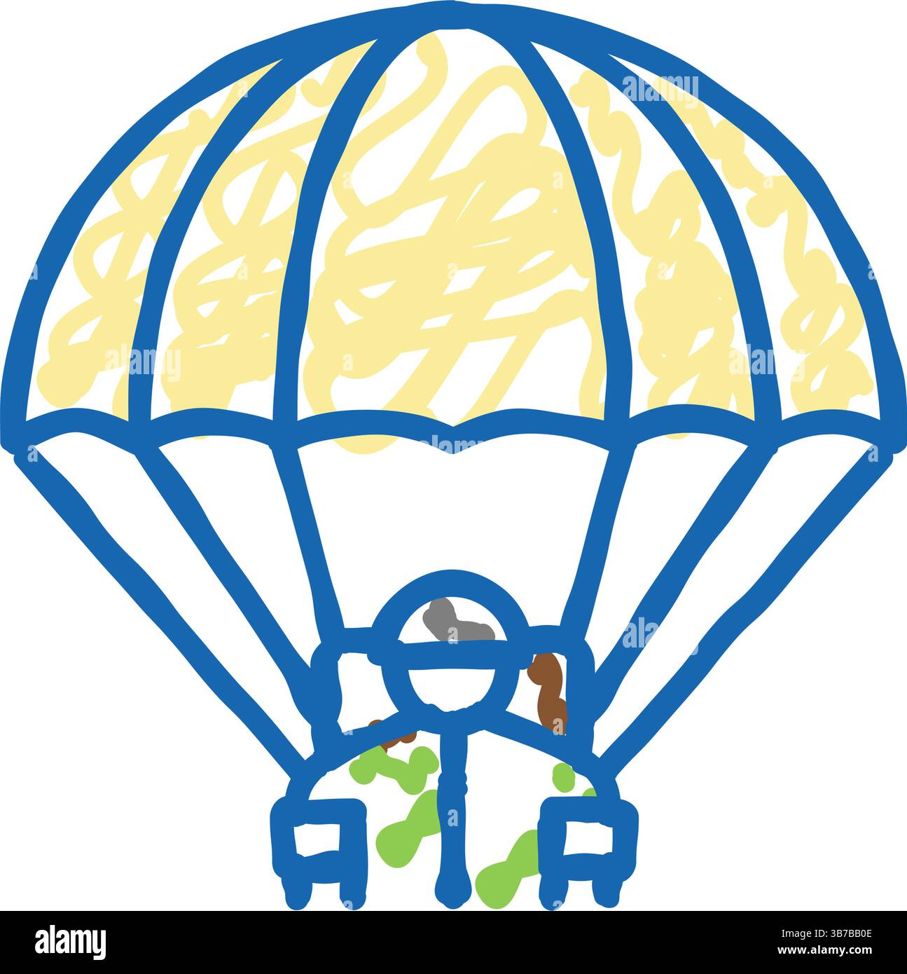 icône de soldat parachute doodle illustration Illustration de Vecteur
