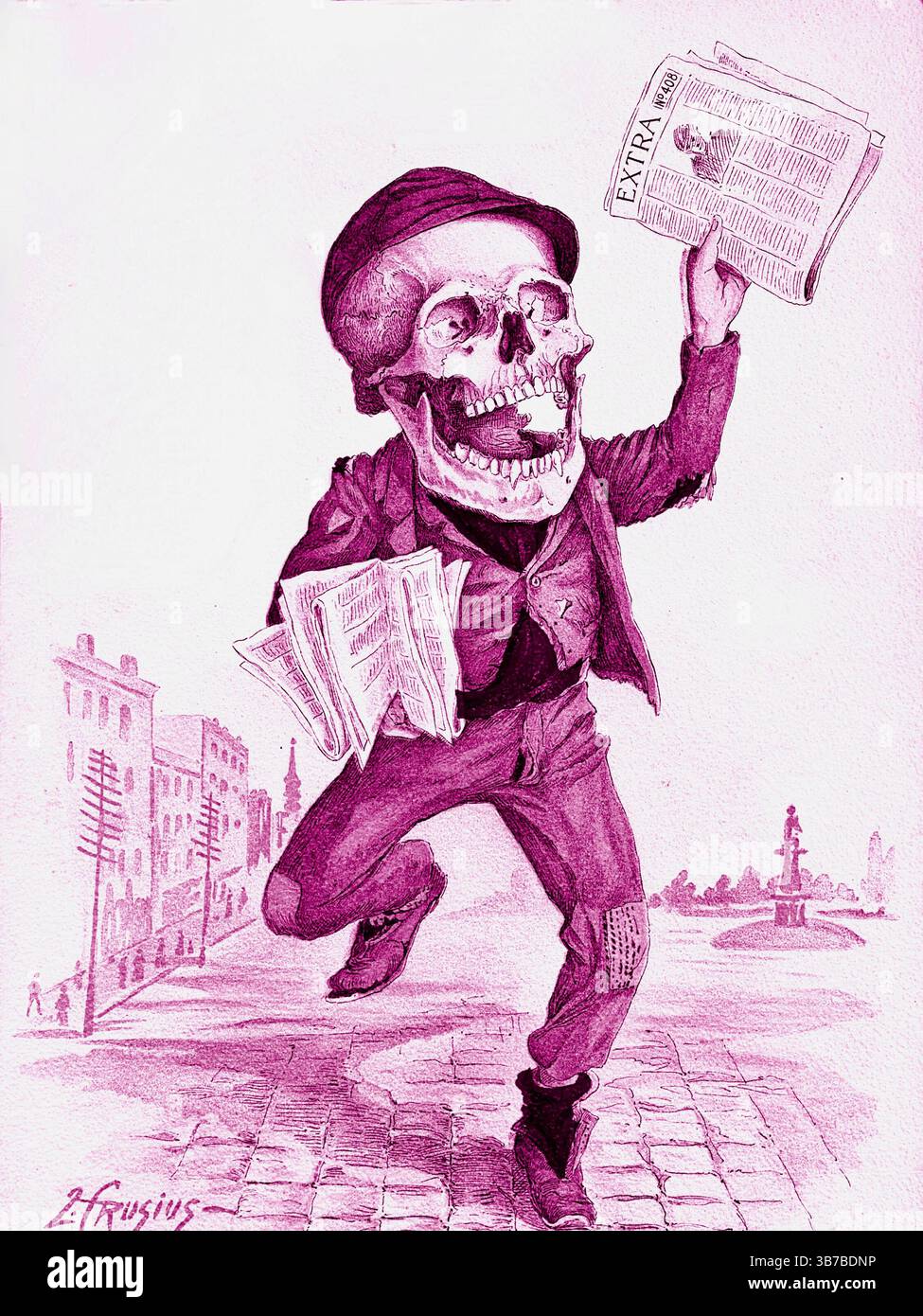 Louis Crucius - Extra, extra, lire tout sur Hit - 1899 Banque D'Images