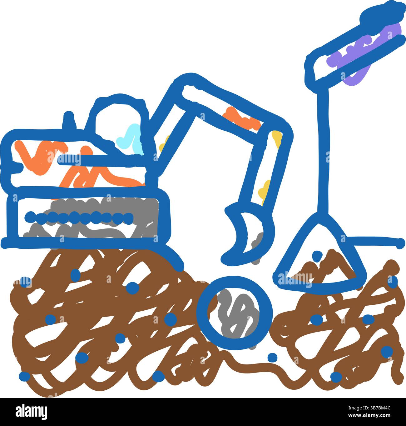 tuyau d'excavation à partir du sol icône doodle illustration Illustration de Vecteur