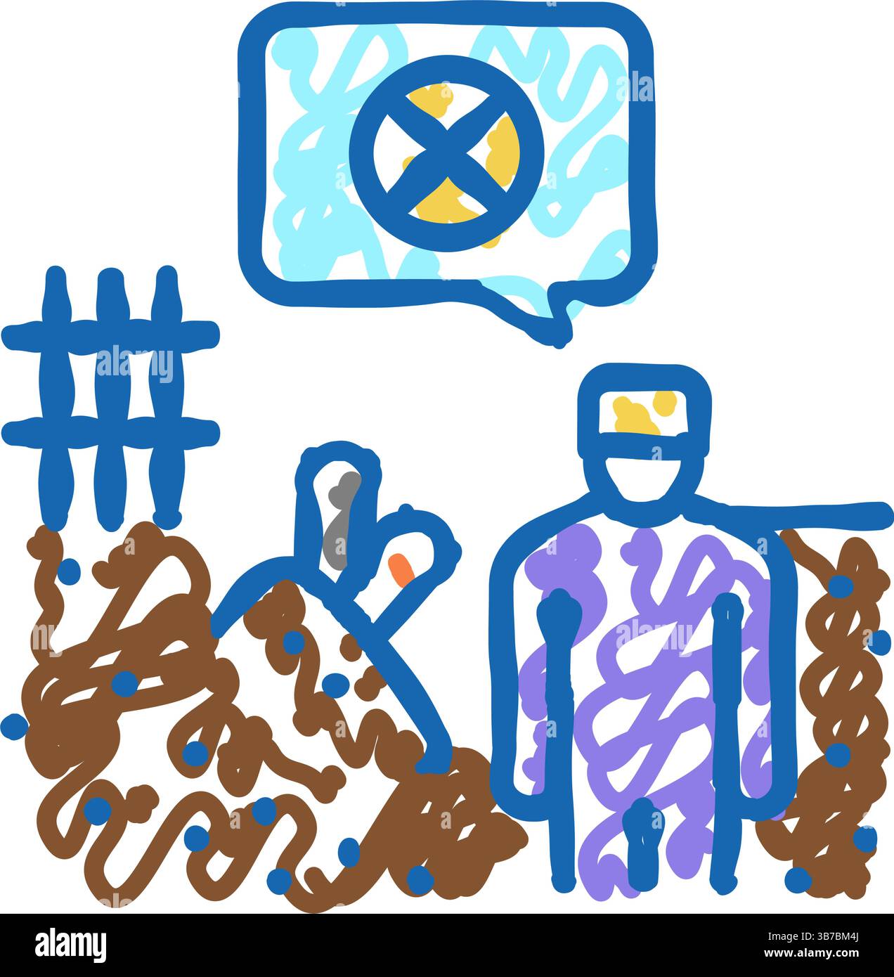 icône d'enlèvement des salissures contaminées illustration griffonner Illustration de Vecteur