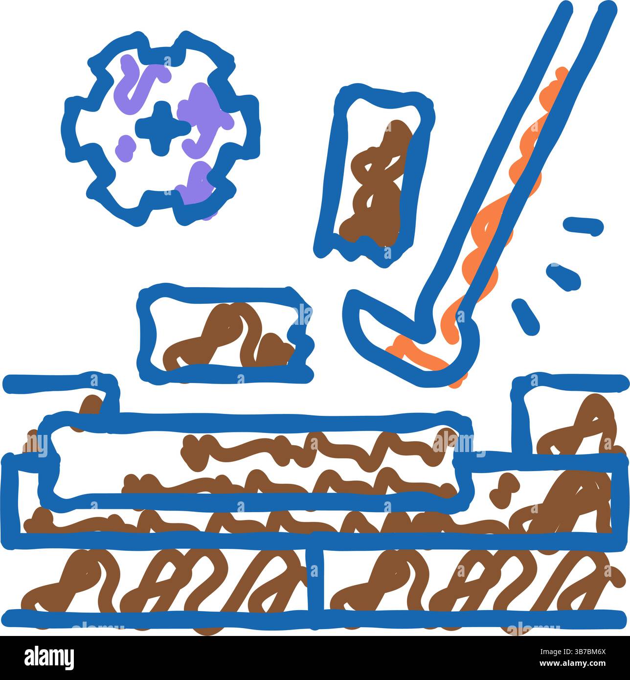 icône de démontage de plancher en bois illustration de doodle Illustration de Vecteur