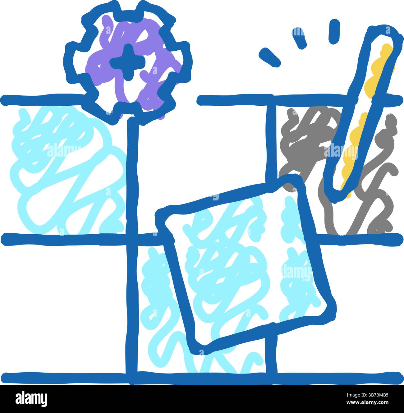 icône de démontage de tuile illustration griodle Illustration de Vecteur