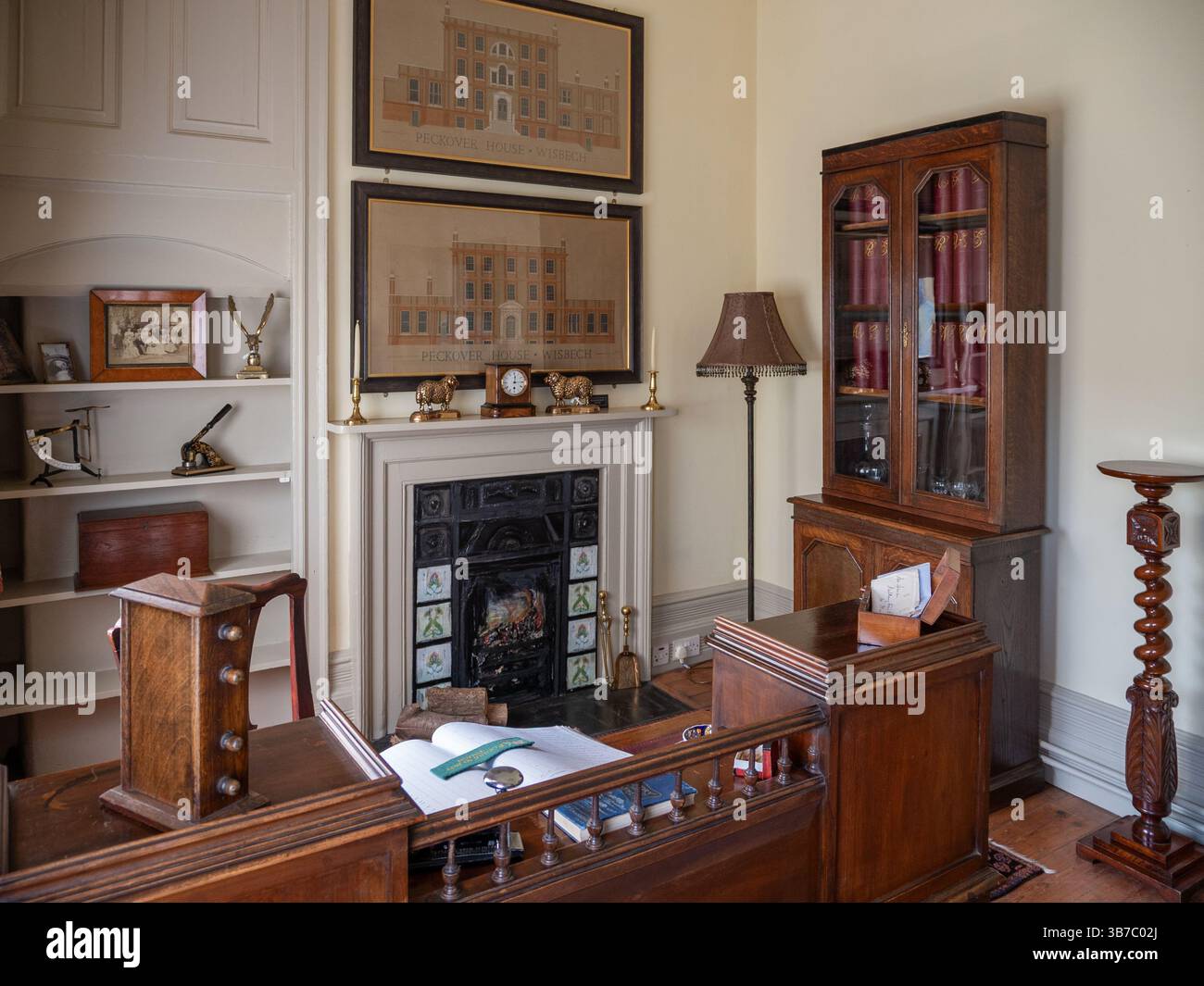 Ancien Banking Hall, Peckover House, une propriété d'époque géorgienne ouverte au public, Wisbech, Cambridgeshire, Royaume-Uni Banque D'Images