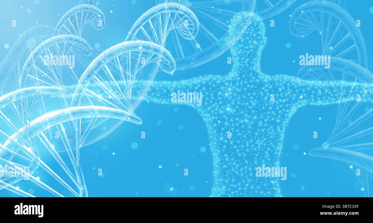ADN humain. Technologie médicale, évolution génique, santé cellulaire, système nerveux Illustration de Vecteur