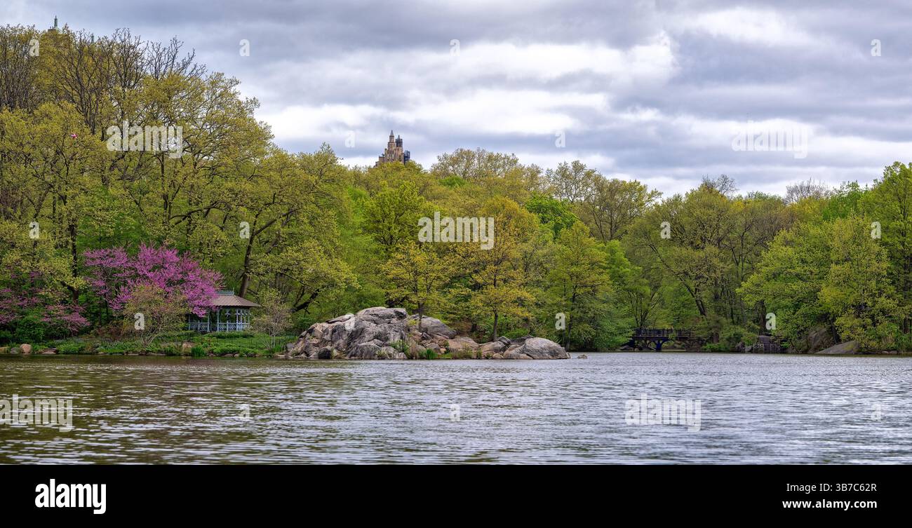 Il à lake in Central Park, New York, Manhattan Banque D'Images