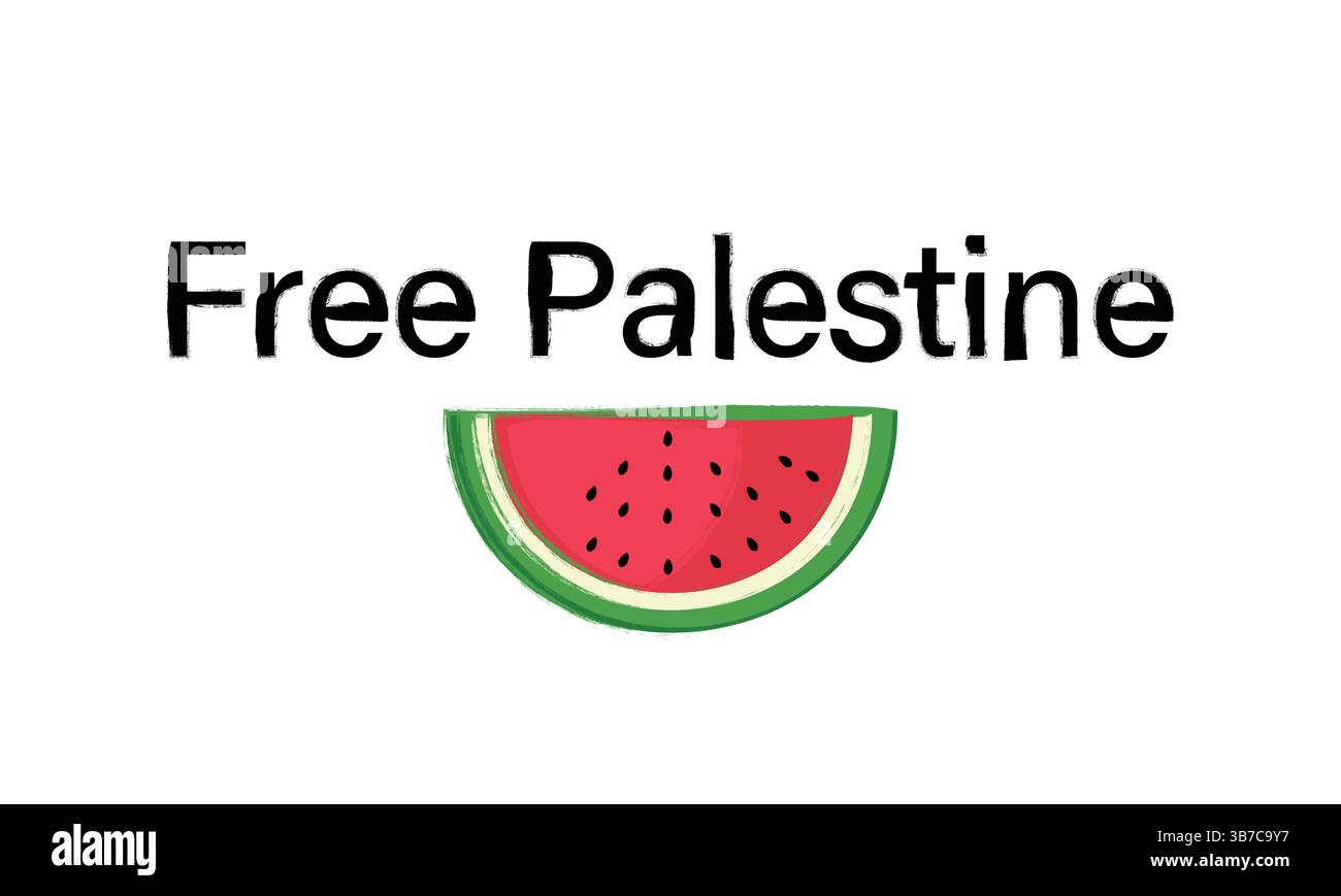 Palestine libre, pastèque dans le style grunge, illustration vectorielle. Défendez la justice. Illustration de Vecteur