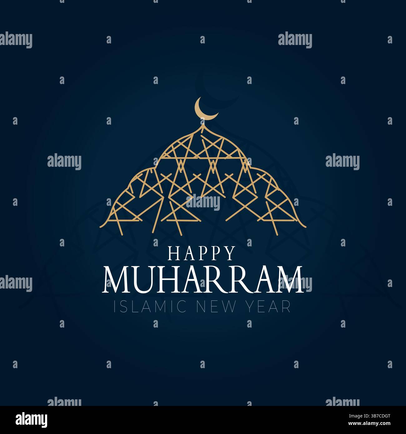 Joyeux Muharram Islam nouvel an social Media illustration Illustration de Vecteur