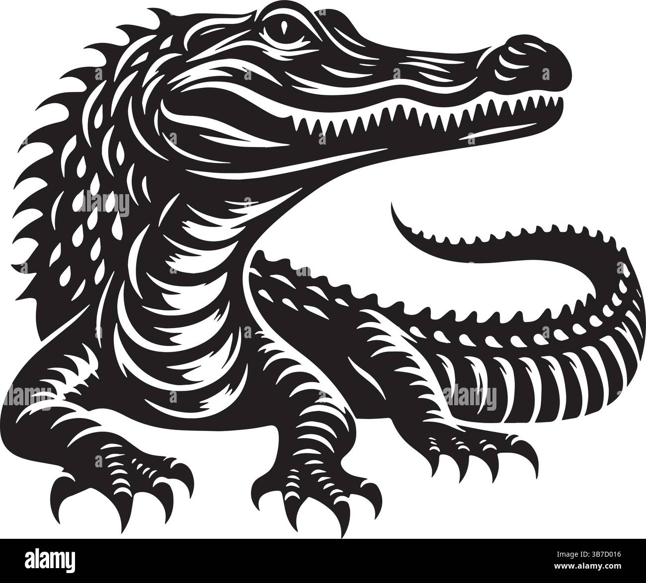 Illustration vectorielle d'art de ligne Alligator Silhouette sur fond blanc Illustration de Vecteur Illustration vectorielle d'art de ligne Alligator Silhouette sur fond blanc Illustration de Vecteur