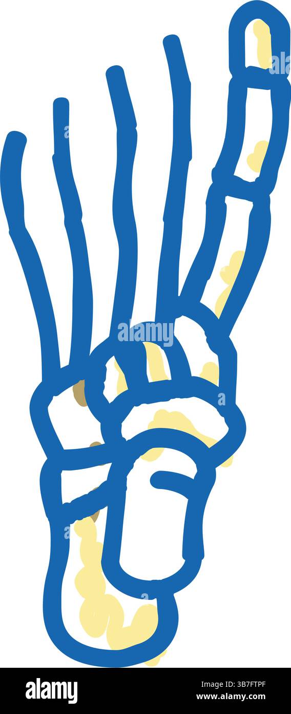 icône de l'os du pied illustration de gribouillage Illustration de Vecteur