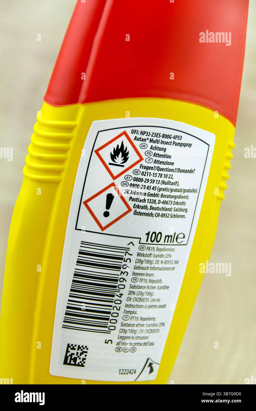 Hambourg, Allemagne - avril 26 : allemand Autan Insektenschutz Spray multi insecte SC Johnson Banque D'Images