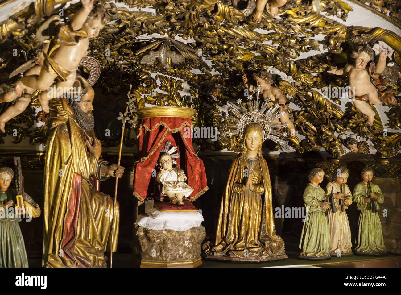 Belen, siglo XV, iglesia de la Anunciacion de Palma, adoracion de Jesus, Iglesia de la sang, Iglesia del Hospital General de Palma de Mallorca, Mall Banque D'Images