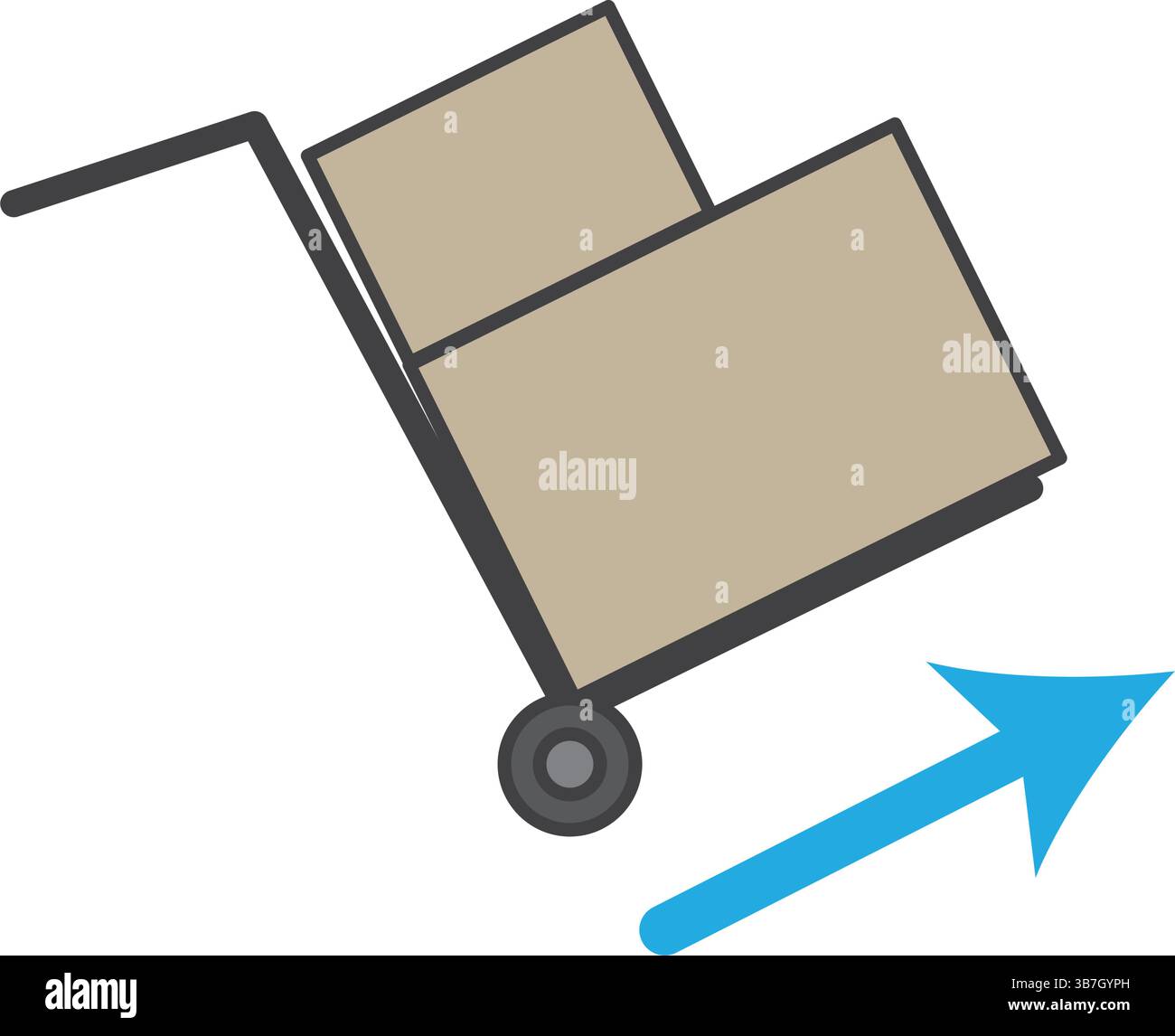 Boîtes de déménagement pour chariot à bras. Illustration vectorielle Illustration de Vecteur