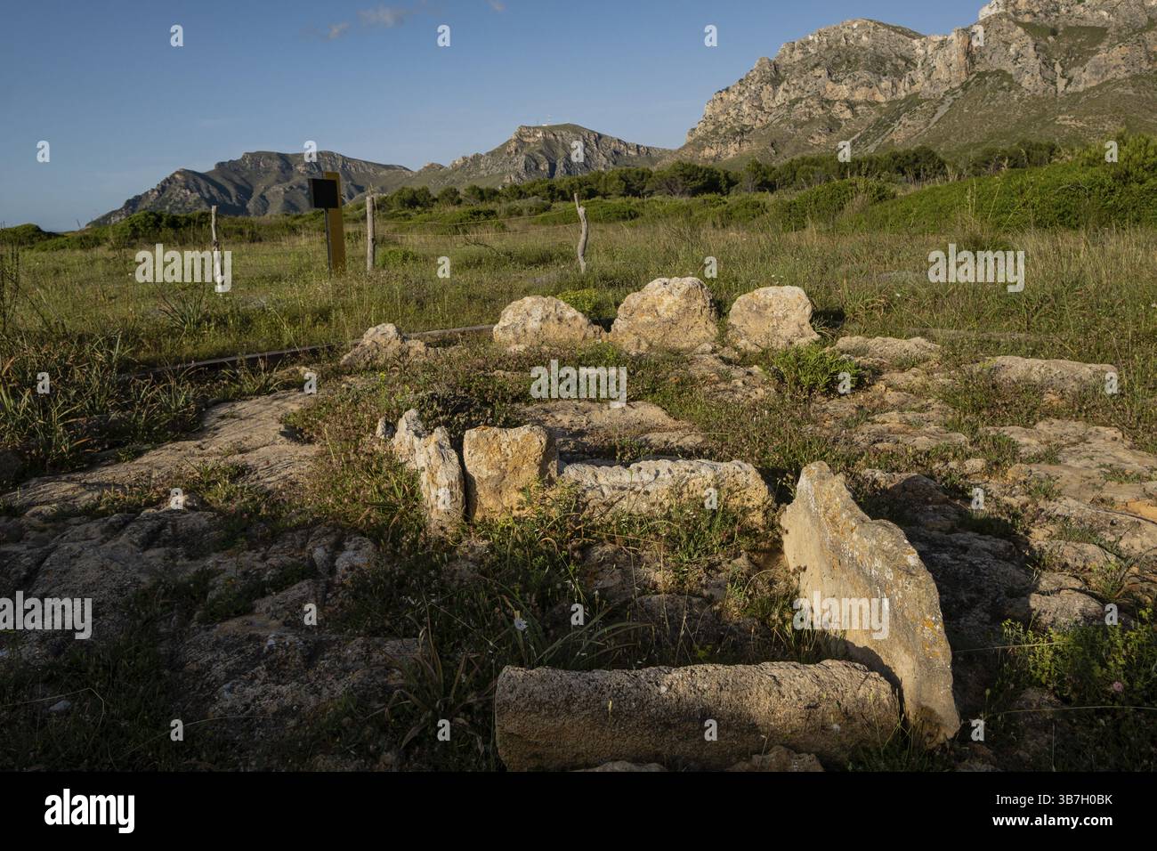 Dolmen de s'Aigua Dolca, période dolmen, entre 1900 et 1600 av. J.-C., Arta, Colonia de Sant Pere, Majorque, Îles Baléares, Espagne, Europe Banque D'Images