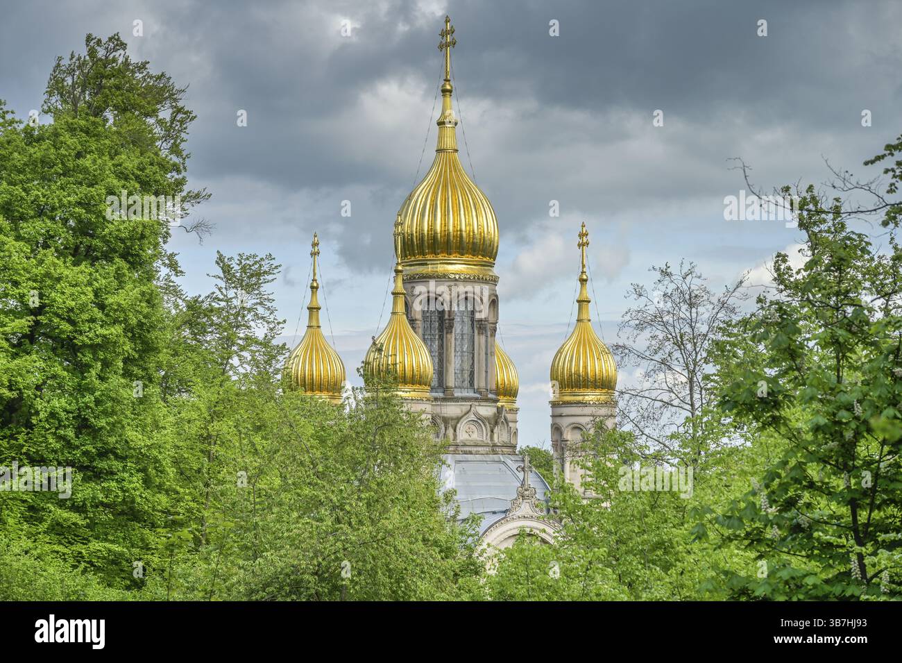 Église orthodoxe russe Sainte-Elisabeth, Neroberg, Wiesbaden, Hesse, Allemagne, Europe Banque D'Images
