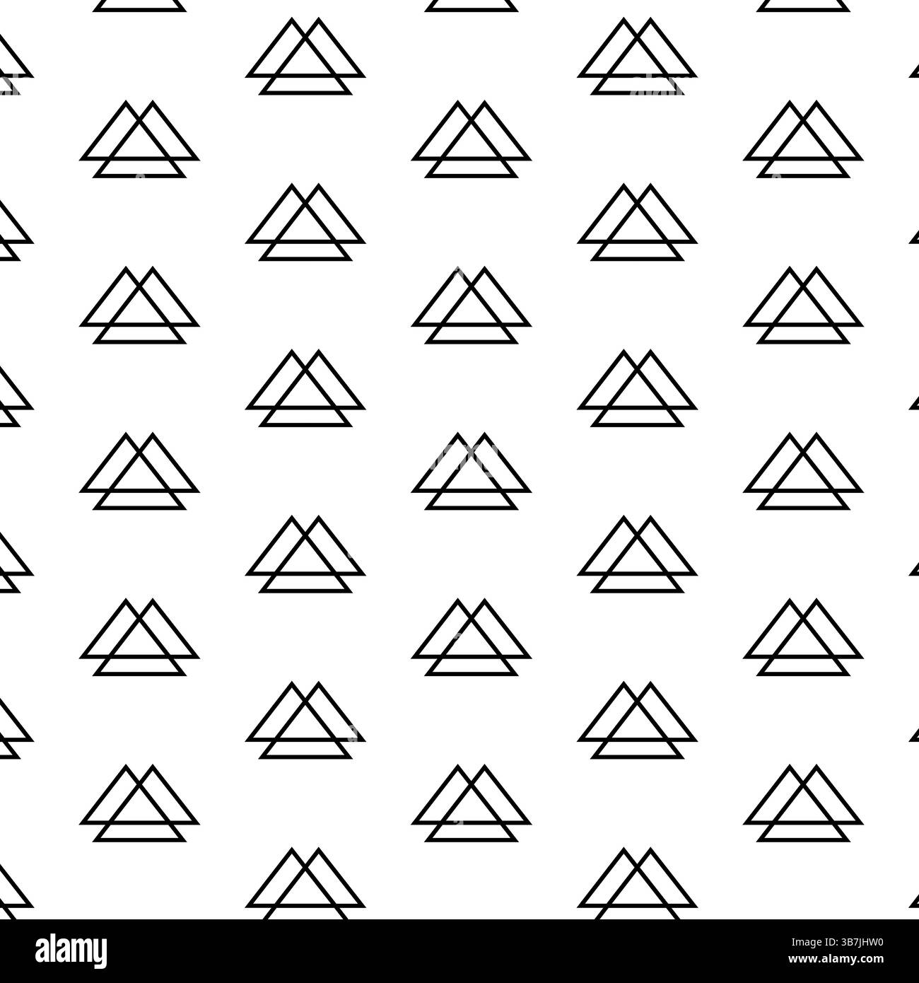 Prisme triangulaire géométrie motif sans couture. Illustration de ligne graphique vectorielle. Triangle abstrait noir et blanc. Texture moderne et élégante. Géométrique a Illustration de Vecteur