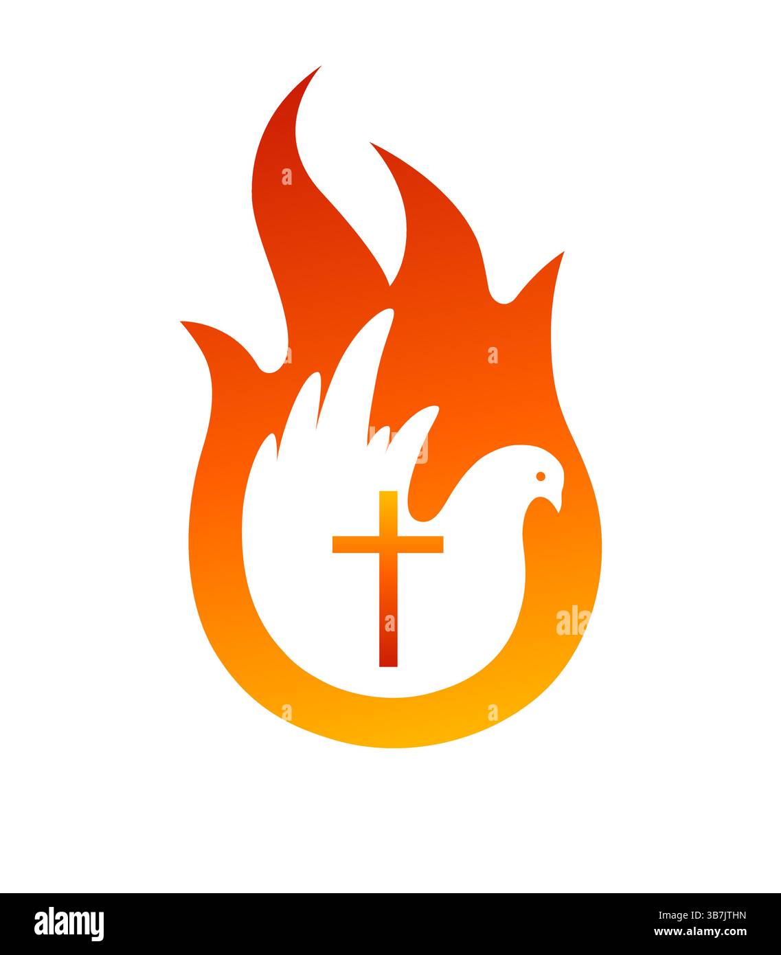 Colombe du Saint-esprit, logo de la Pentecôte chrétienne. Saint-esprit, venez - conception créative de bannière d'église. Illustration vectorielle Illustration de Vecteur