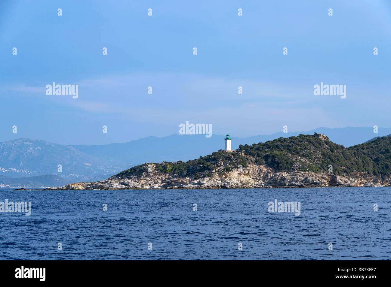 Phare de la Mortella, désert des Agriate, Corse, France Banque D'Images