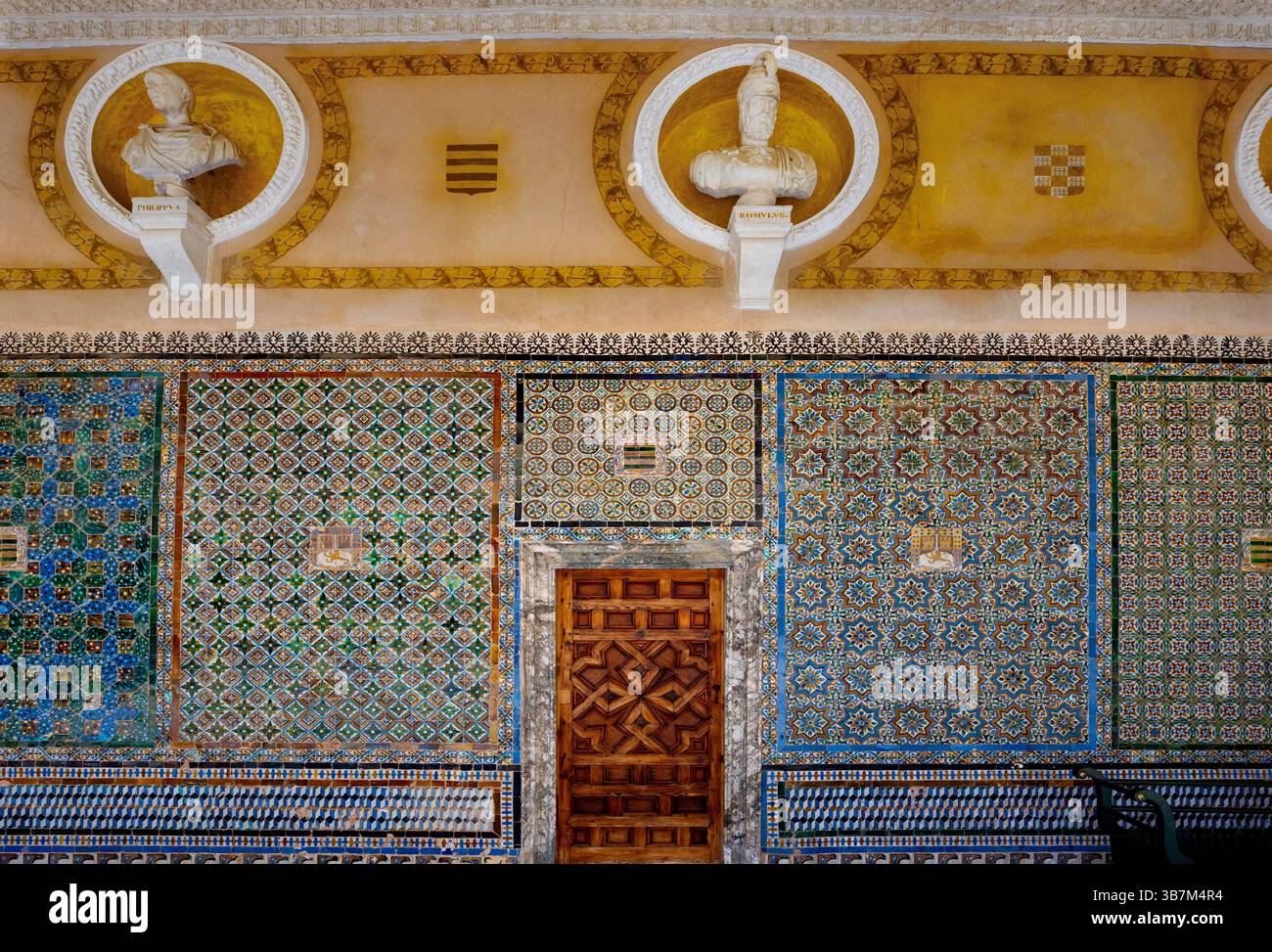 La Casa de Pilatos bâtiment de la Renaissance italienne avec des éléments mudéjar et des décorations construit à la fin du XVe siècle. Séville, Andalousie Espagne Banque D'Images
