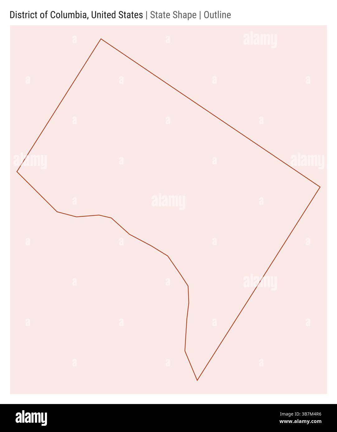 District de Columbia, États-Unis. Carte vectorielle simple. Forme d'état. Style de contour. Frontière du district de Columbia. Illustration vectorielle. Illustration de Vecteur