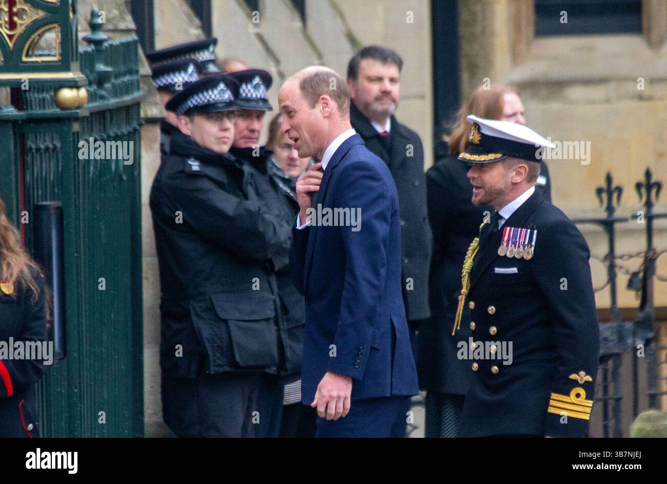 11 mars 2024, Londres, Angleterre, Royaume-Uni : le prince de Galles WILLIAM arrive à l'abbaye de Westminster pour le service du Commonwealth. (Crédit image : © Tayfun Salci/ZUMA Press Wire) Banque D'Images