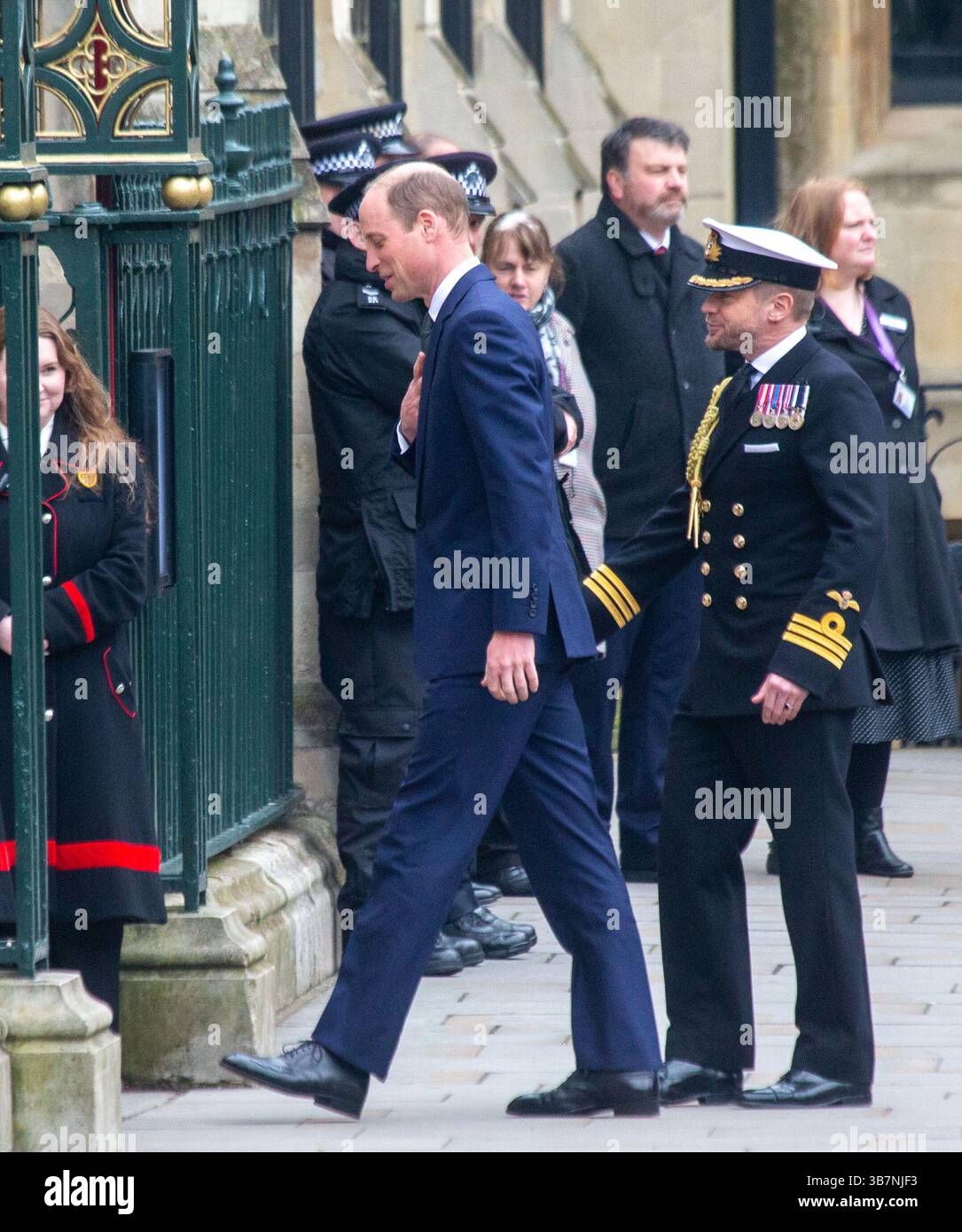 11 mars 2024, Londres, Angleterre, Royaume-Uni : le prince de Galles WILLIAM arrive à l'abbaye de Westminster pour le service du Commonwealth. (Crédit image : © Tayfun Salci/ZUMA Press Wire) Banque D'Images