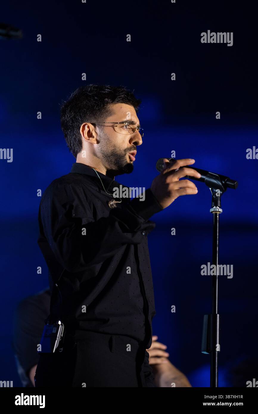 3 mai 2023, Pompéi, Salerne, Italie : Piero Barone de il Volo se produit lors de ''Tutti per uno - Capolavoro Tour '' live in Roman Amphitheater le 17 juillet 2024 à Pompéi, Italie (crédit image : © Francesco Luciano/ZUMA Press Wire) Banque D'Images
