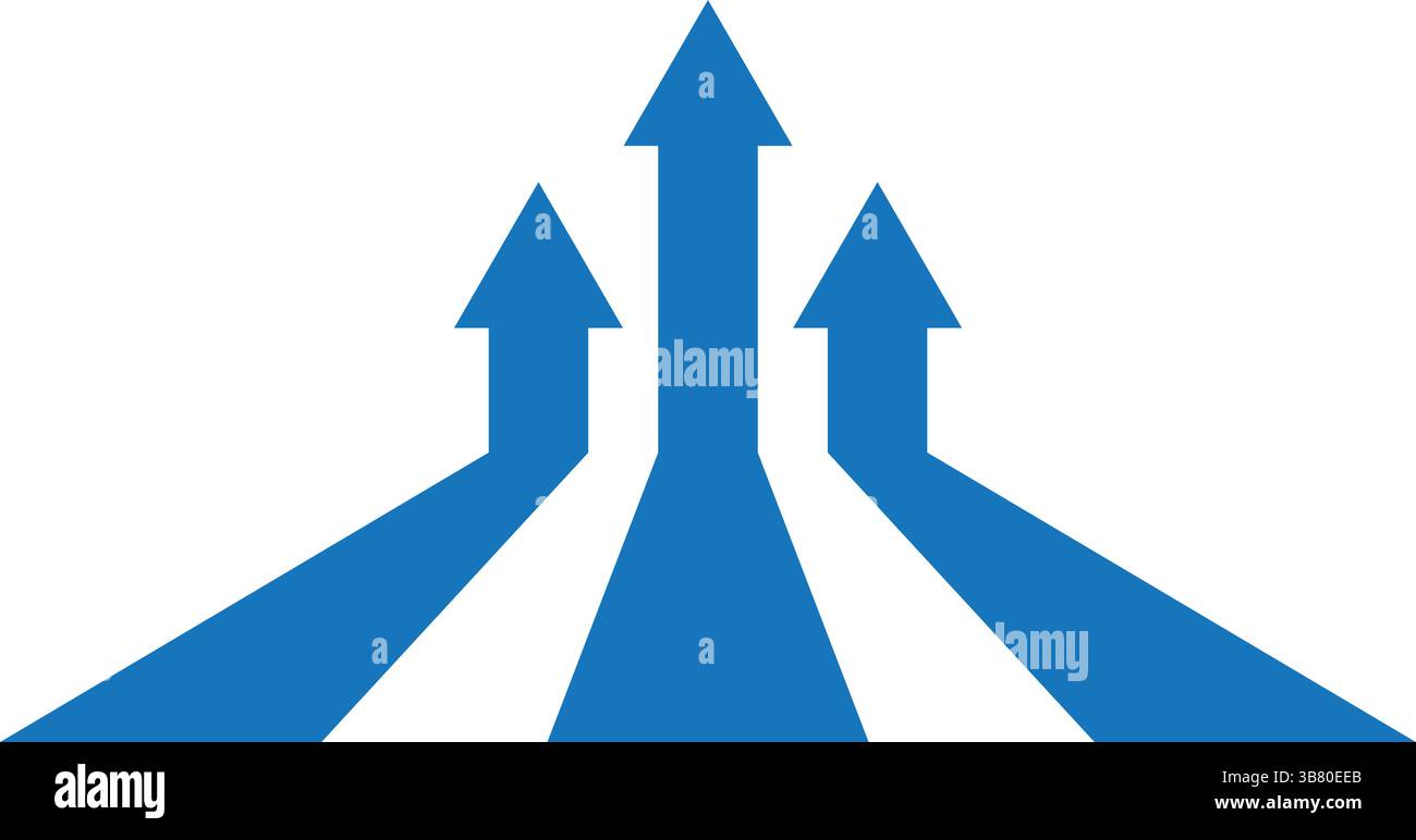 Vecteur flèche graphique de croissance d'entreprise. Stratégie ciblant la réussite symbole d'augmentation des bénéfices. Illustration de Vecteur
