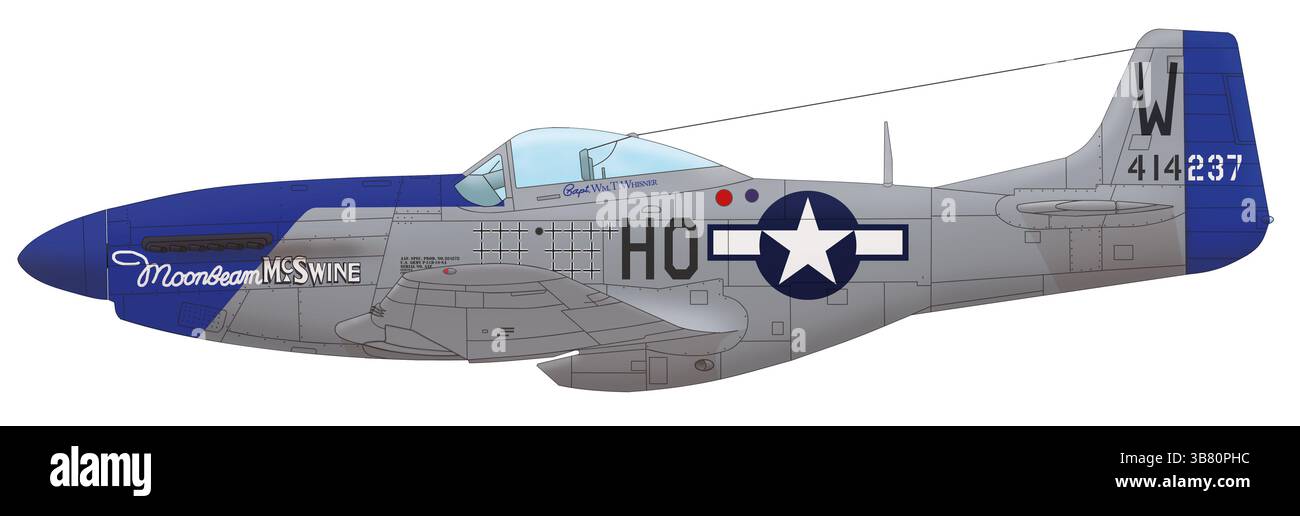 North American P-51D-10 Mustang piloté par William Whisner du 487th FS 352nd FG, 1945 Banque D'Images