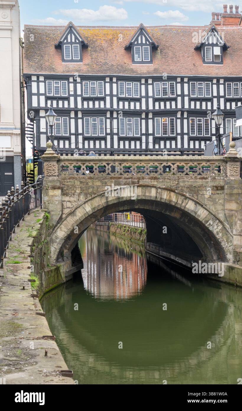 Le pont supérieur sur la rivière Wiotham à Lincoln en Angleterre Banque D'Images
