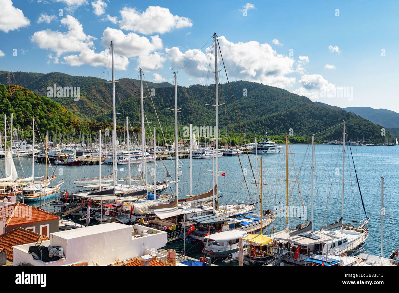 Vue de Marmaris Marina en Turquie Banque D'Images