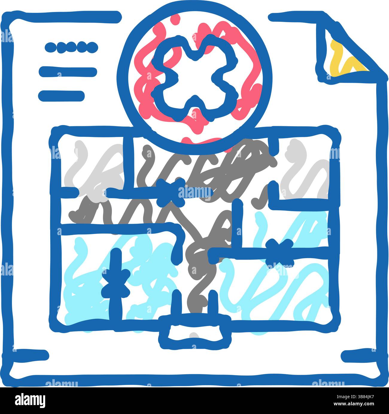 plan de démontage mural icône de design d'intérieur illustration doodle Illustration de Vecteur