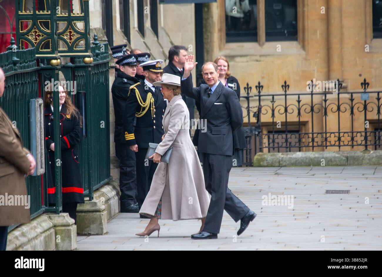 11 mars 2024, Londres, Angleterre, Royaume-Uni : le duc d'Édimbourg ÉDOUARD et la duchesse d'Édimbourg SOPHIE arrivent à l'abbaye de Westminster pour le service du Commonwealth. (Crédit image : © Tayfun Salci/ZUMA Press Wire) Banque D'Images