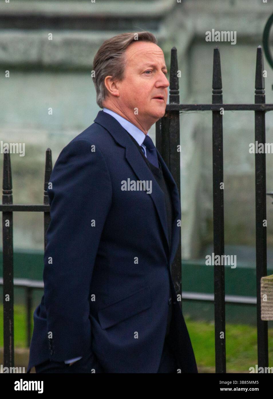 11 mars 2024, Londres, Angleterre, Royaume-Uni : le ministre des Affaires étrangères DAVID CAMERON arrive à l'abbaye de Westminster pour le service du Commonwealth. (Crédit image : © Tayfun Salci/ZUMA Press Wire) Banque D'Images