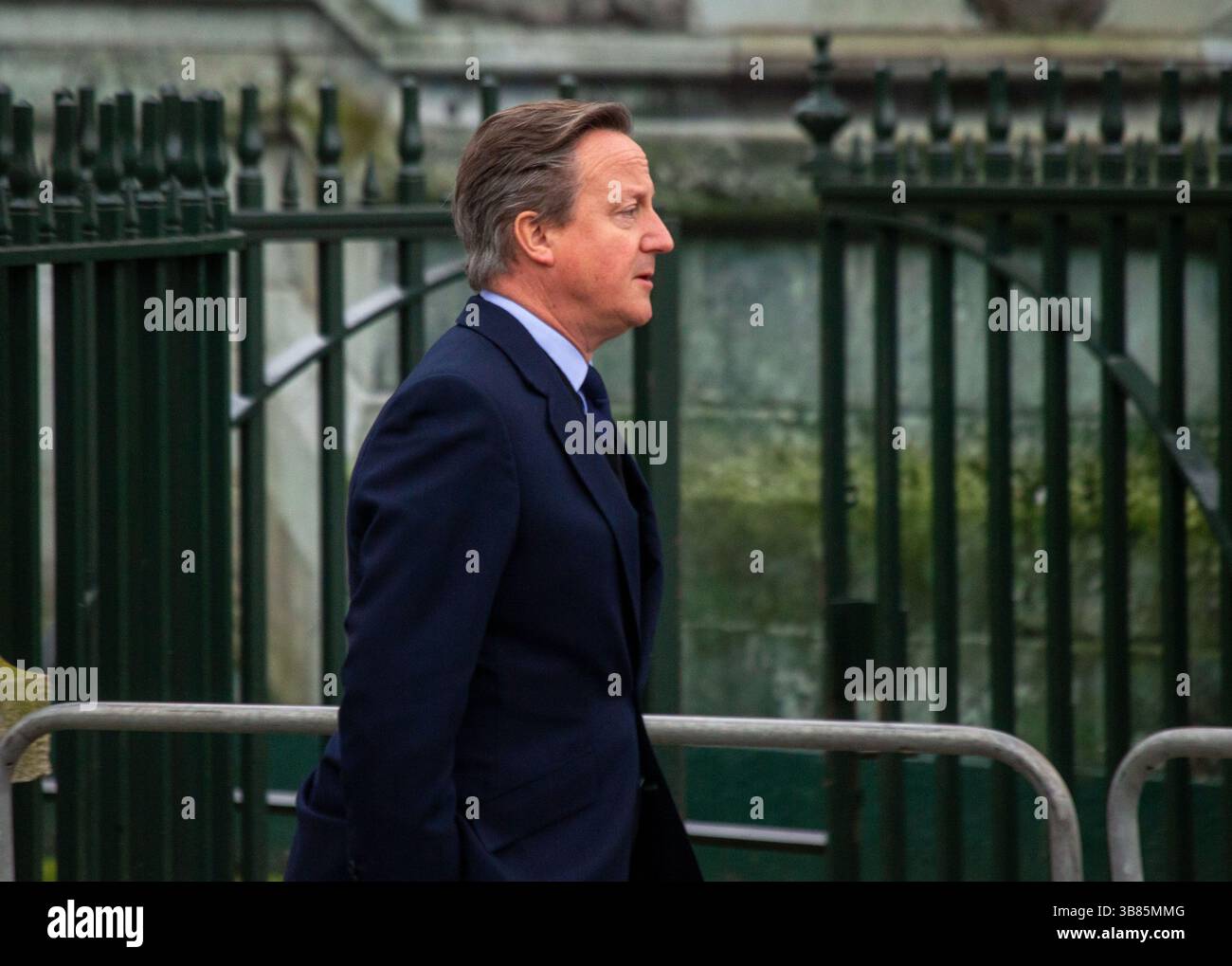 11 mars 2024, Londres, Angleterre, Royaume-Uni : le ministre des Affaires étrangères DAVID CAMERON arrive à l'abbaye de Westminster pour le service du Commonwealth. (Crédit image : © Tayfun Salci/ZUMA Press Wire) Banque D'Images