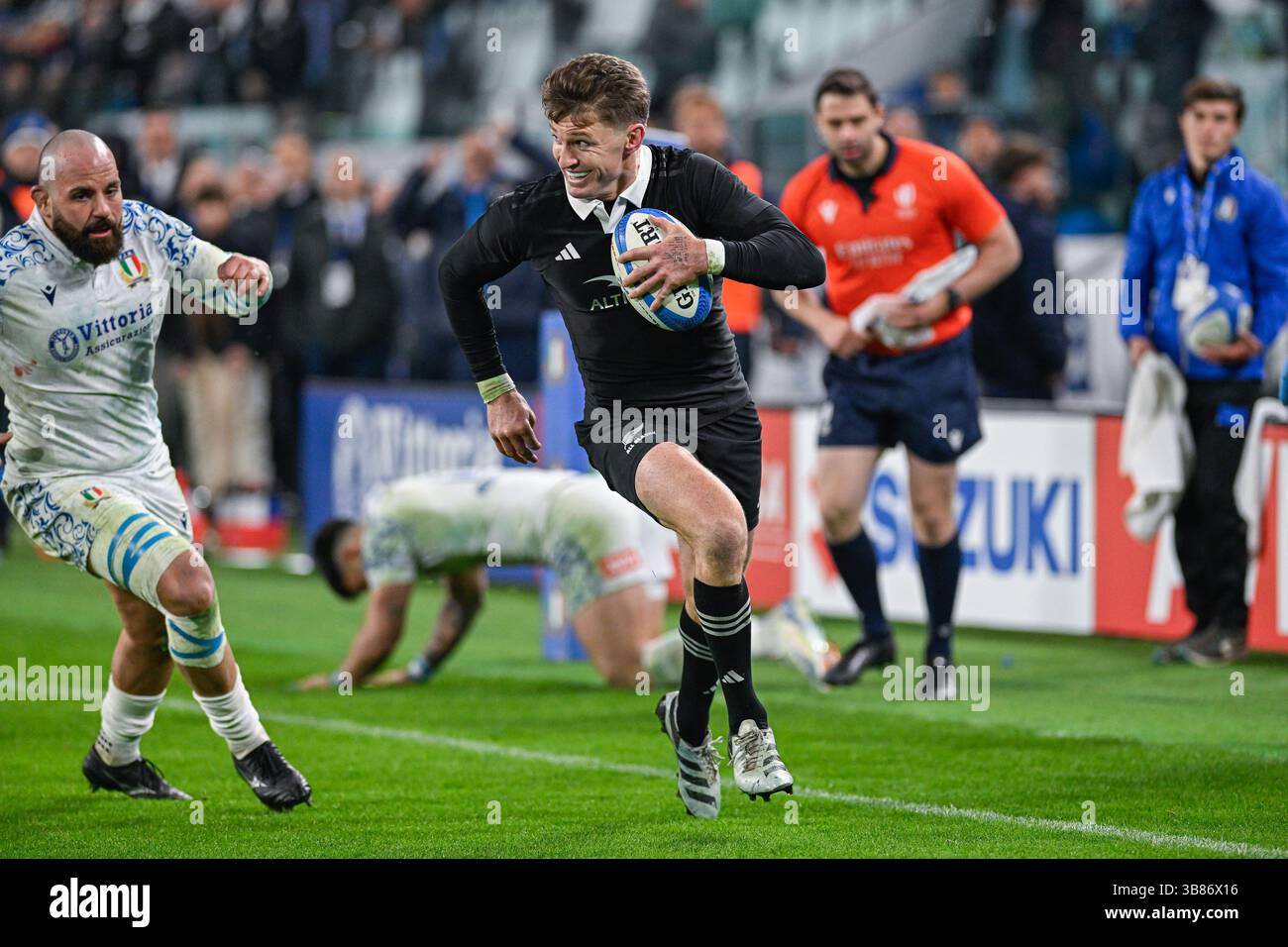 Turin, Italie - 23 novembre : Rugby - Autumn Nations Series 2024 match entre l'Italie et la Nouvelle-Zélande au stade Allianz le 23 novembre 2024 à Turi Banque D'Images