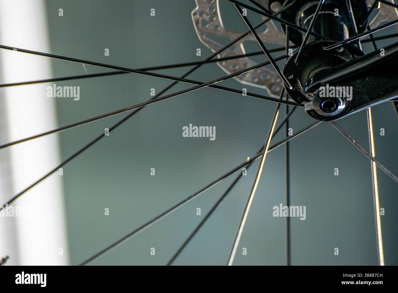 vue rapprochée du moyeu et des rayons de roue de bicyclette Banque D'Images