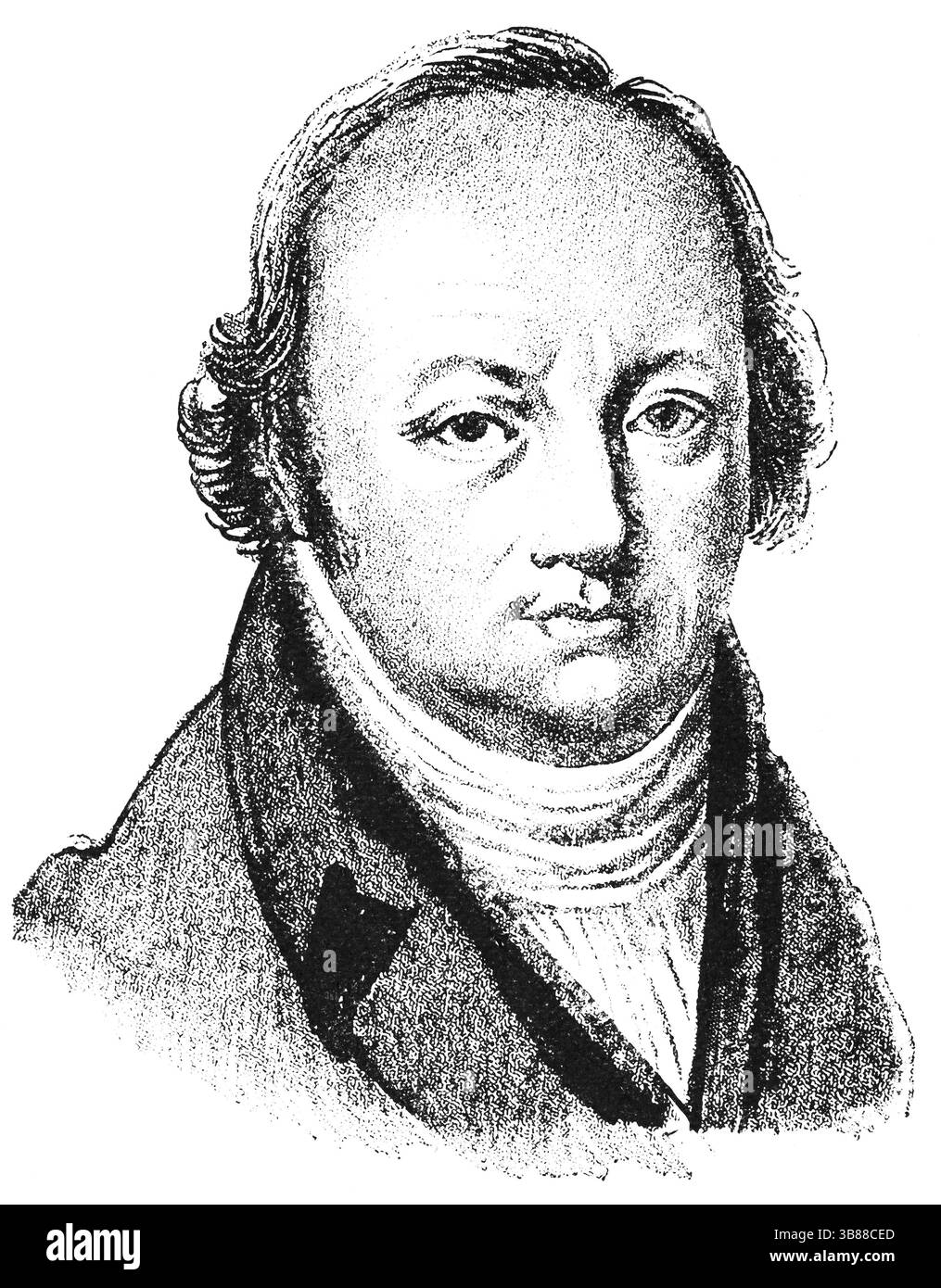 Portrait de Franz Joseph Gall - neuroanatomiste allemand, physiologiste et pionnier dans l'étude de la localisation des fonctions mentales dans le cerveau. Banque D'Images
