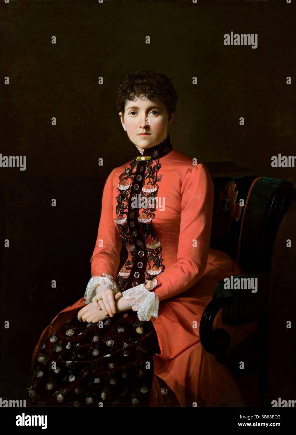 Anna Karenina. Portrait d'une jeune femme (ou aussi appelé Anna Karénine) par Aleksei Mikhailovitch Kolesov, huile sur toile, 1885 Banque D'Images