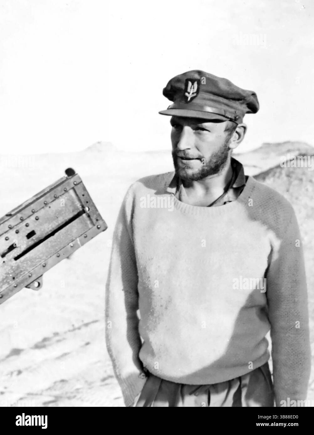 Paddy Mayne. Portrait de l'un des fondateurs de la SAS, le lieutenant-colonel Robert Blair Mayne (1915-1955) en Égypte en 1942 Banque D'Images