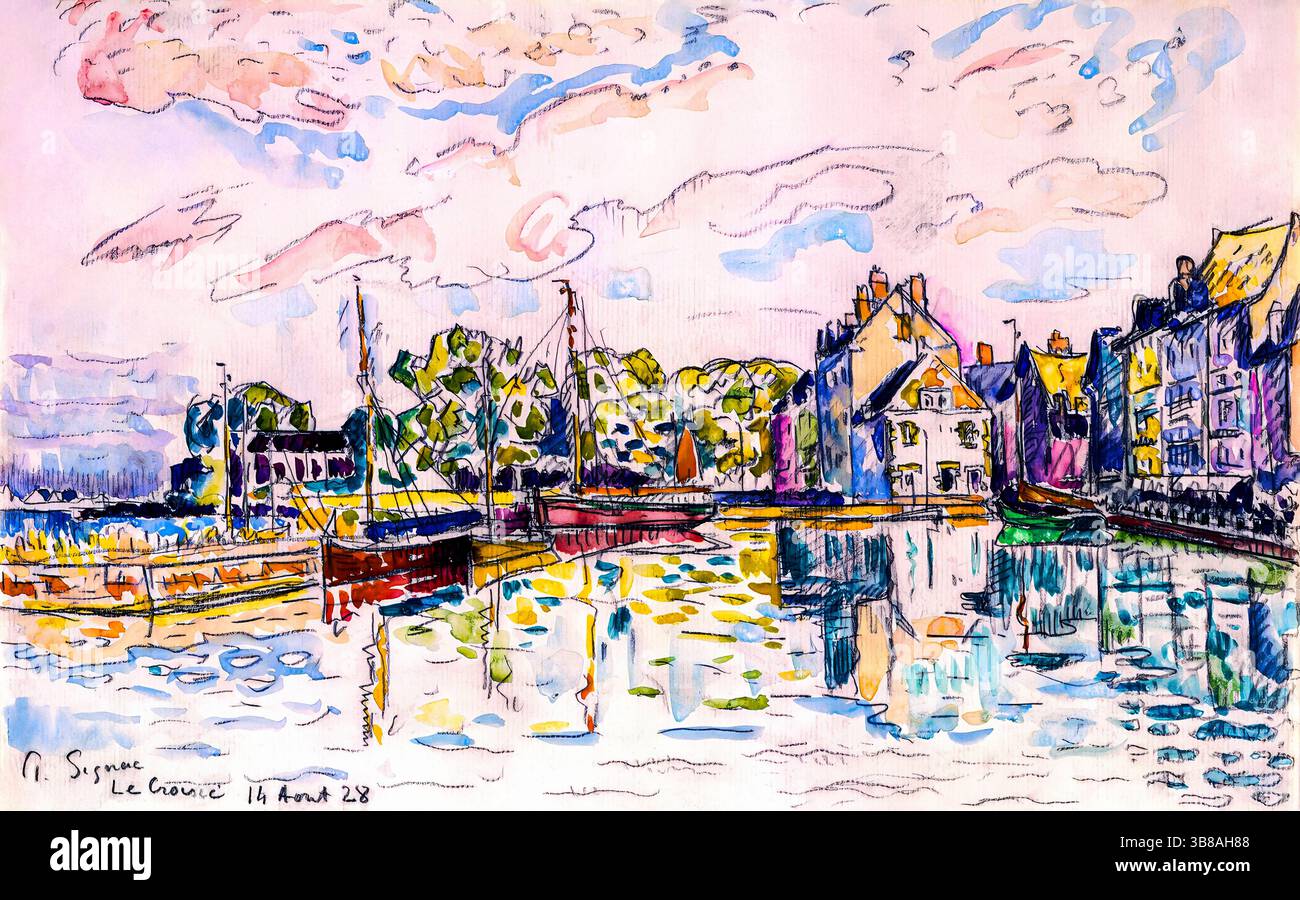 'Le Croisic' de Paul Signac, 1928. Aquarelle sur graphite et craie noire représentation du port breton au Croisic, Bretagne. Domaine public élevé Banque D'Images 'Le Croisic' de Paul Signac, 1928. Aquarelle sur graphite et craie noire représentation du port breton au Croisic, Bretagne. Domaine public élevé Banque D'Images