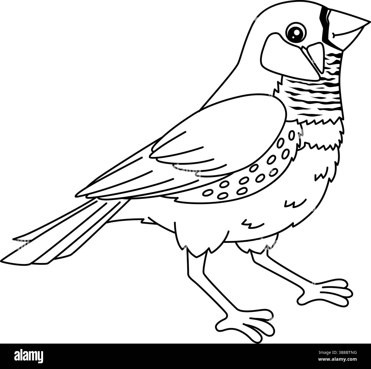 Bird Finch page de coloriage isolé pour les enfants Illustration de Vecteur