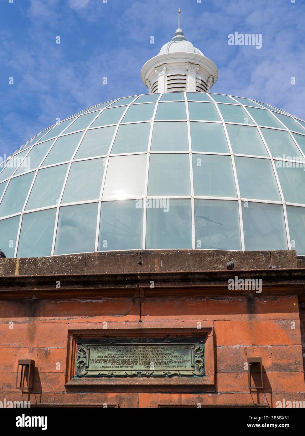 Greenwich Foot tunnel, Southern Entrance, Greenwich, South London, Angleterre, UK, GB. Banque D'Images