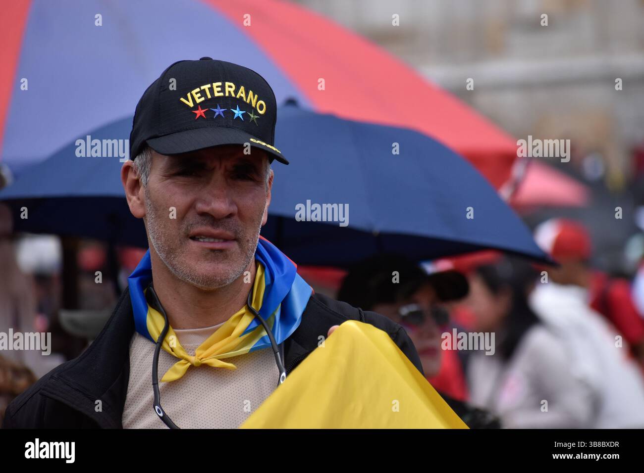 18 octobre 2023, Bogota, Cundinamarca, Colombie : des vétérans de l'armée colombienne manifestent contre le gouvernement du président colombien Gustavo Petro le 18 octobre 2023. (Crédit image : © Cristian Bayona/LongVisual via ZUMA Press Wire) Banque D'Images