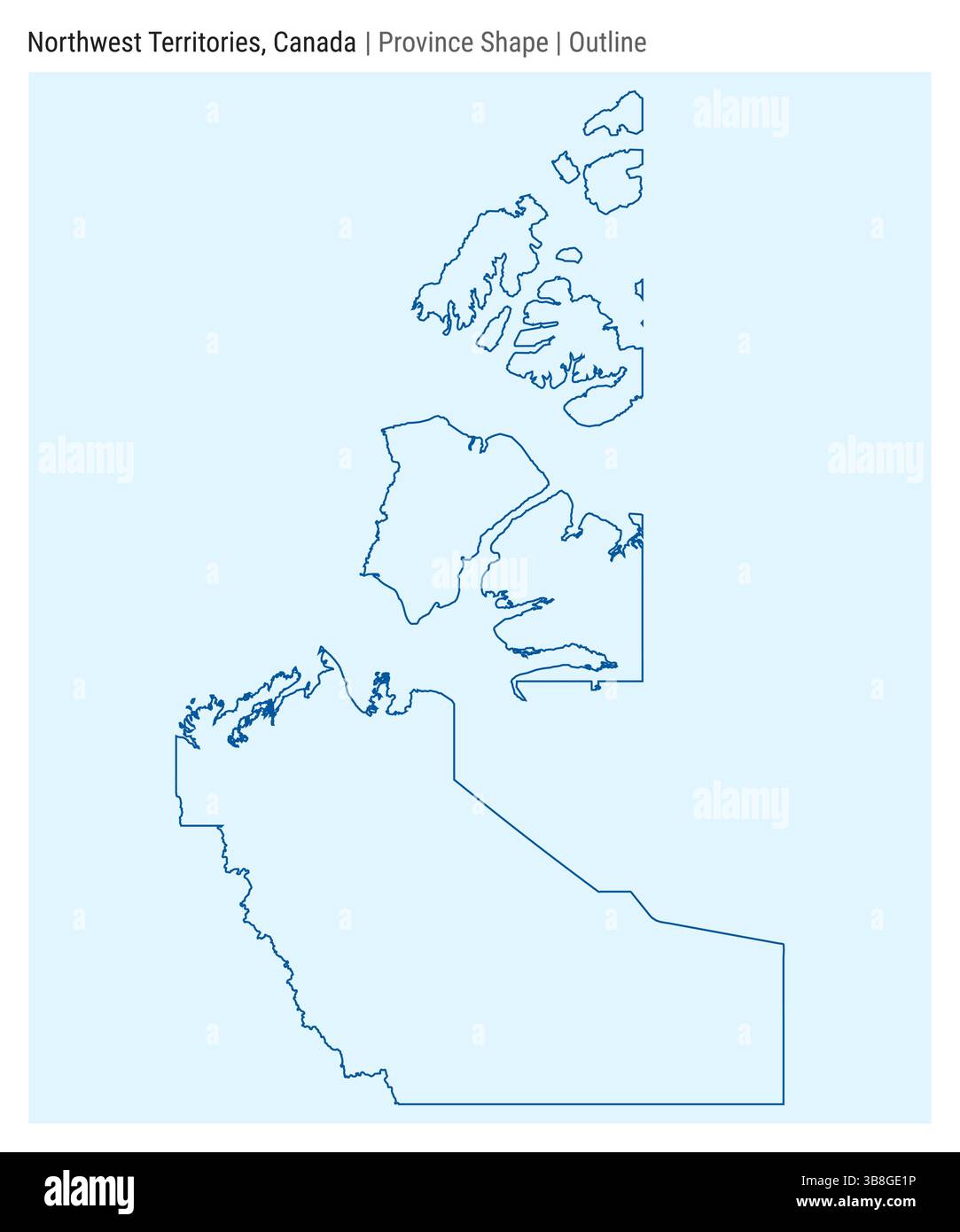 Territoires du Nord-Ouest, Canada. Carte vectorielle simple. Forme de la province. Style de contour. Frontière des Territoires du Nord-Ouest. Illustration vectorielle. Illustration de Vecteur